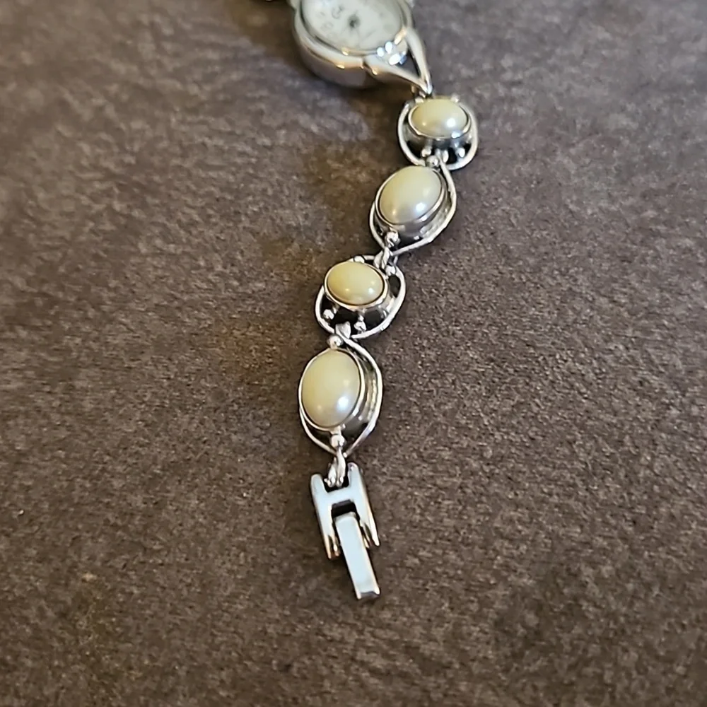 CACHE Pearl Link Bracelet Watch